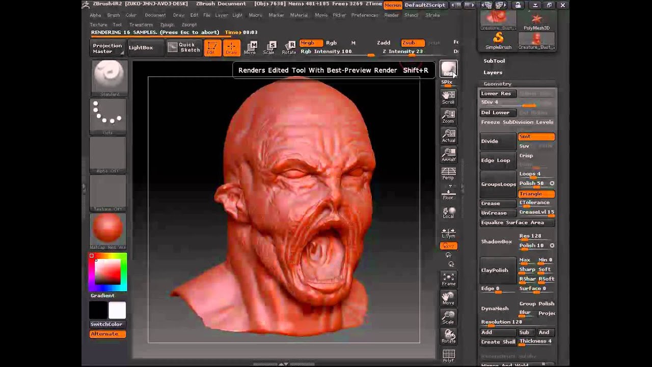 Z Brush Basics - Lesson 1 of 10 - Introduction To Zbrush