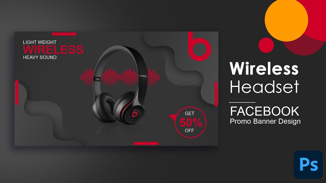 How to Design Headphone Social Media Banner | Adobe Photoshop Tutorial