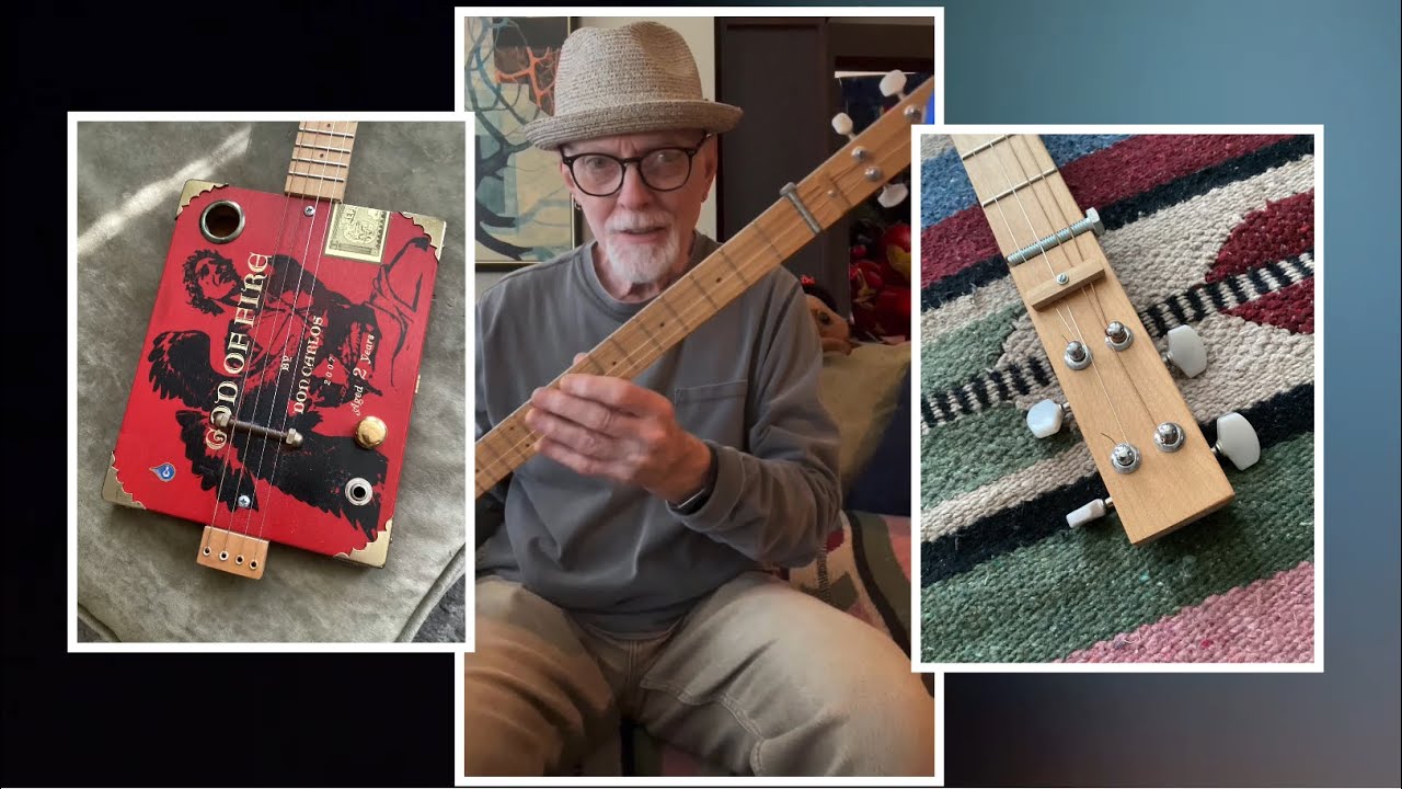 How to Tune a 4-String Cigar Box Guitar ~ CBG ~ Standard & Open Play Slide Dale Anderson/Delta Jets