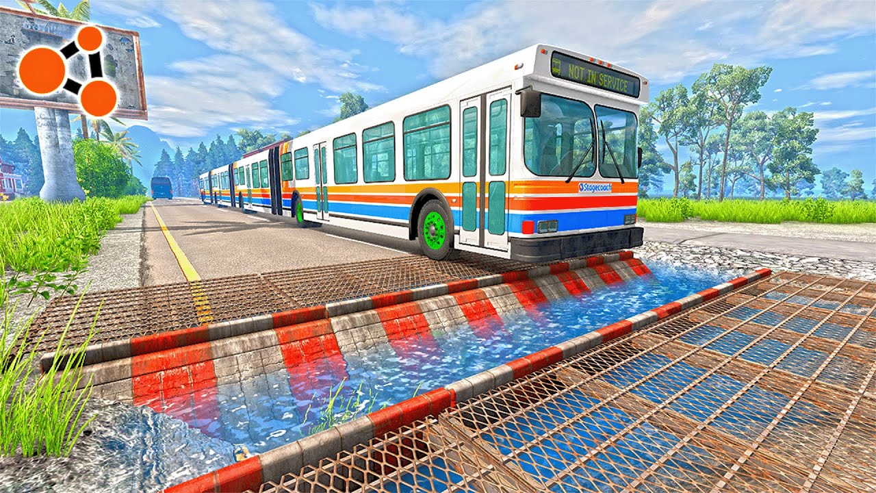 Buses vs Gutter BeamNG.drive | Beamng Crashes TV