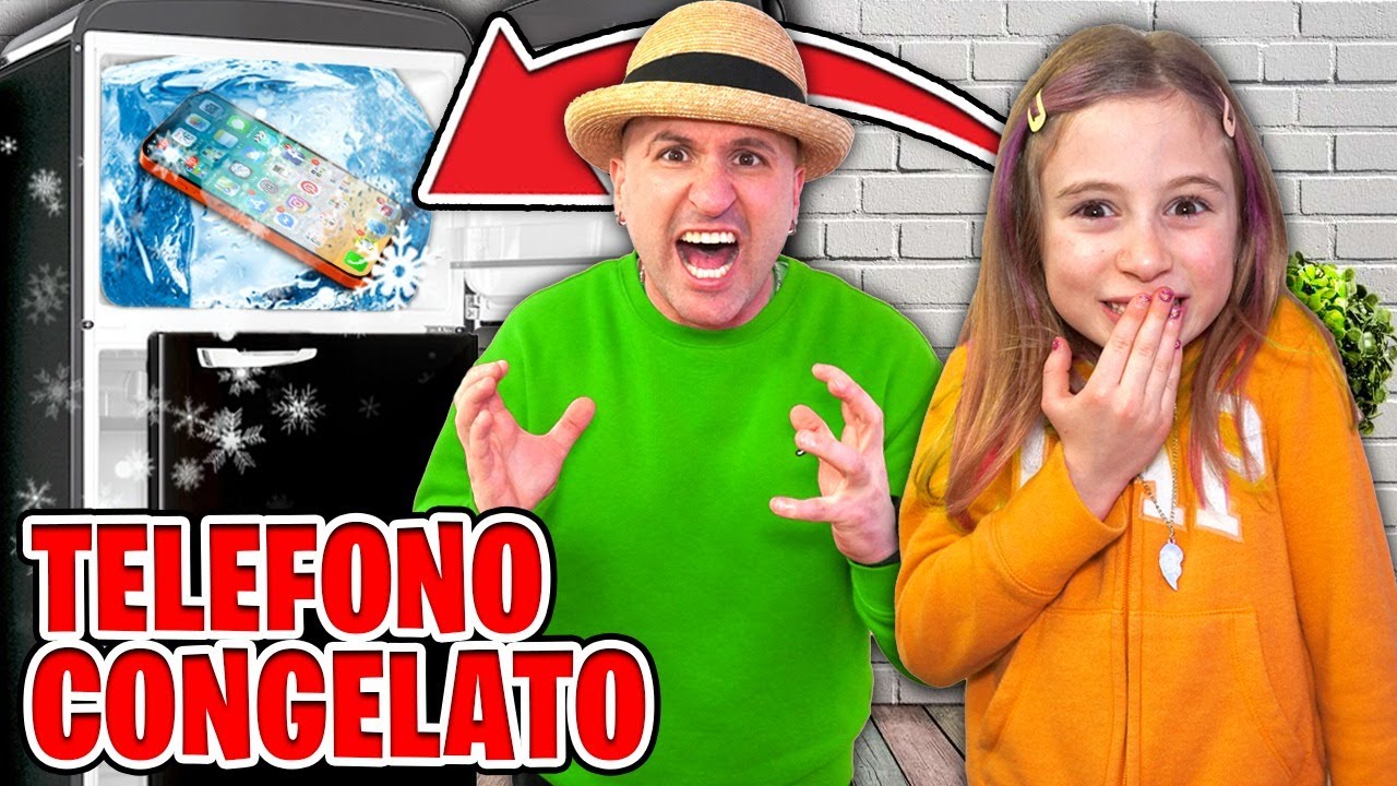GIORGIA CHIUDE IL NUOVO CELLULARE DI PAPÀ SALVO IN CONGELATORE E LUI SI ARRABBIA E MI PUNISCE!