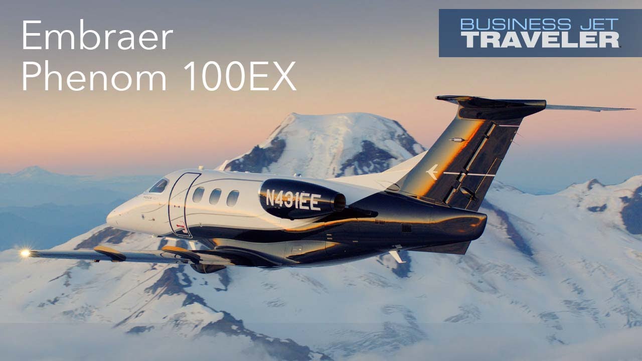 Легкий реактивный самолет Embraer Phenom 100EX с улучшенным салоном и новыми функциями безопаснос...
