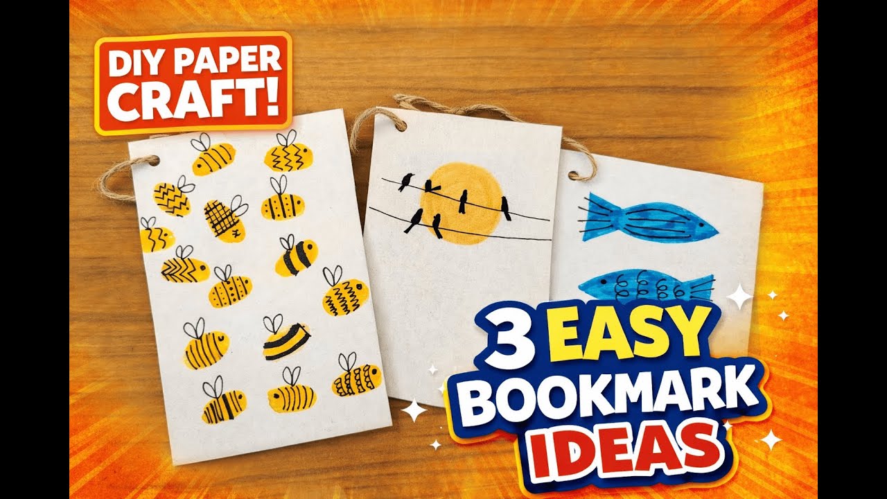 3 Easy Bookmark Making Ideas | DIY Paper Bookmarks | Easy Crafts for Beginners