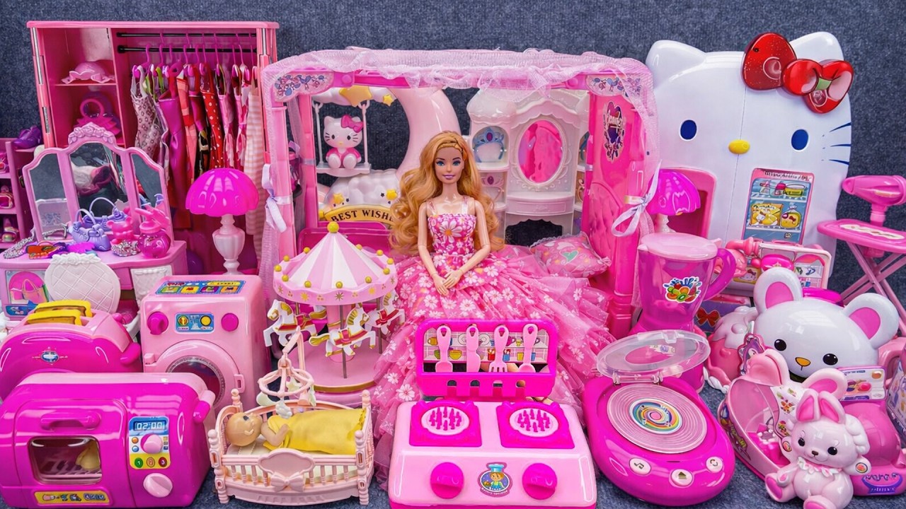 5 Minutes Satisfying with Unboxing Barbie Princess Bed ＆ Wardrobe Collection Toys Review |Lily ASMR