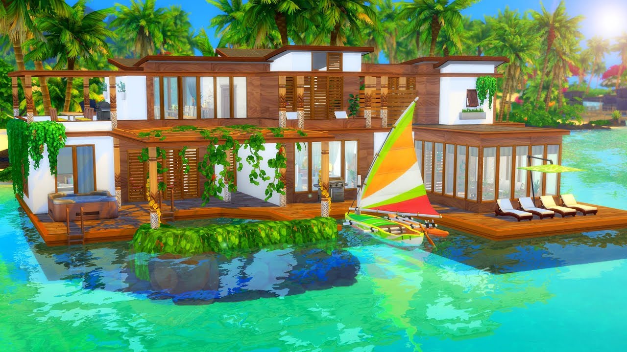 GIANT BEACH HOUSE // Sims 4 Speed Build