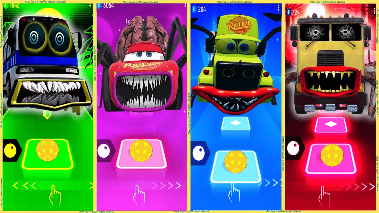 coffin dance - Truck Eater 🆚 City Bus 🆚 Mack Truck Eater Long Legs 🆚 Mcqueen Thing Eater | Tiles HOP