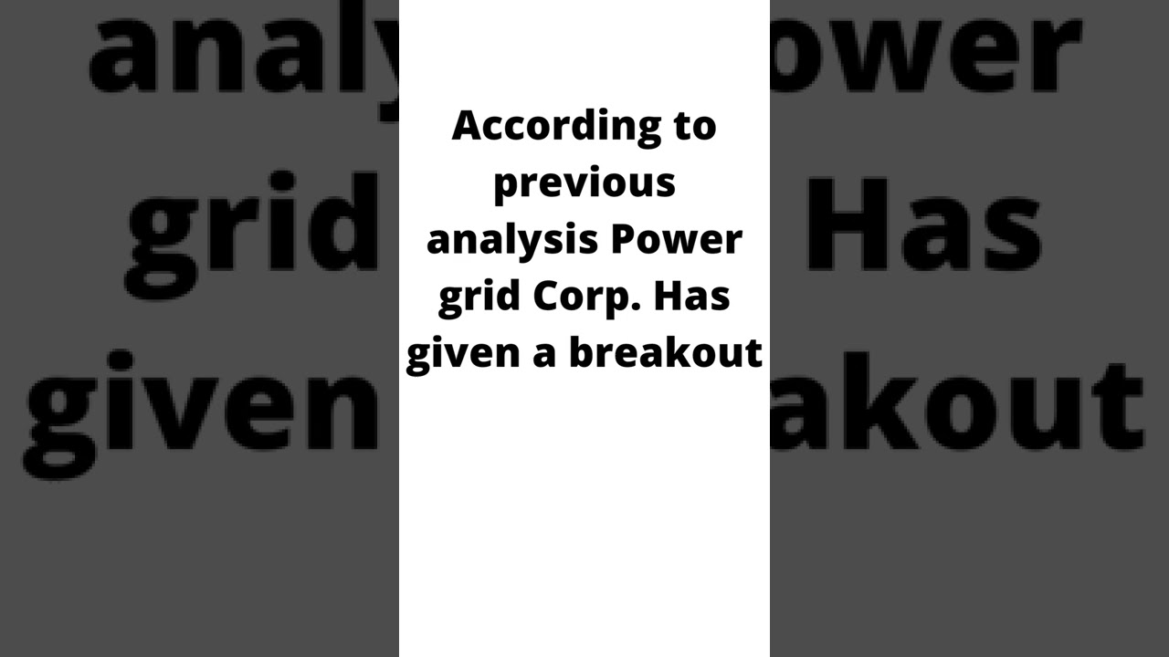 Power Grid Corp has given a good breakout. As We told in last analysis. #stockmarket #powergrid #bse
