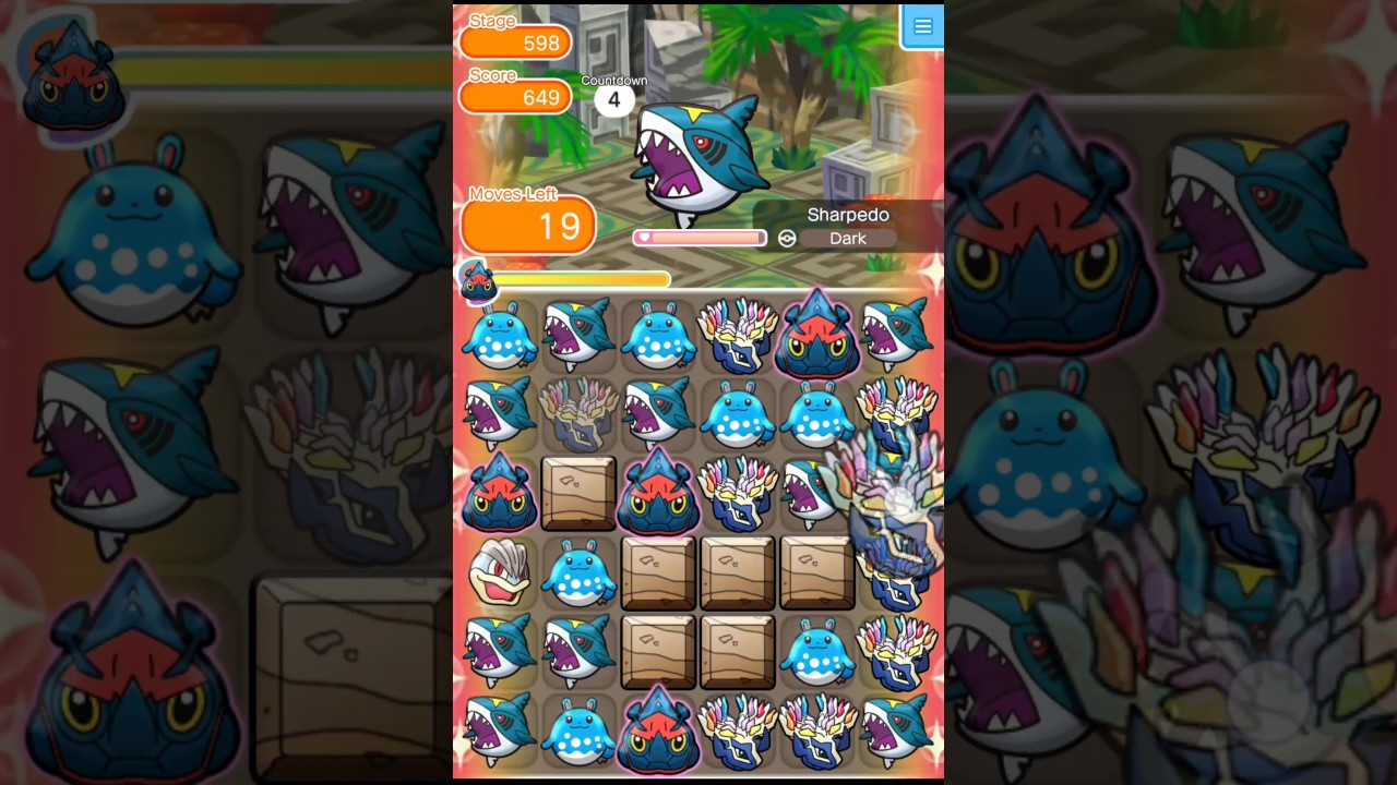 Pokemon Shuffle- Stage 598, Sharpedo 