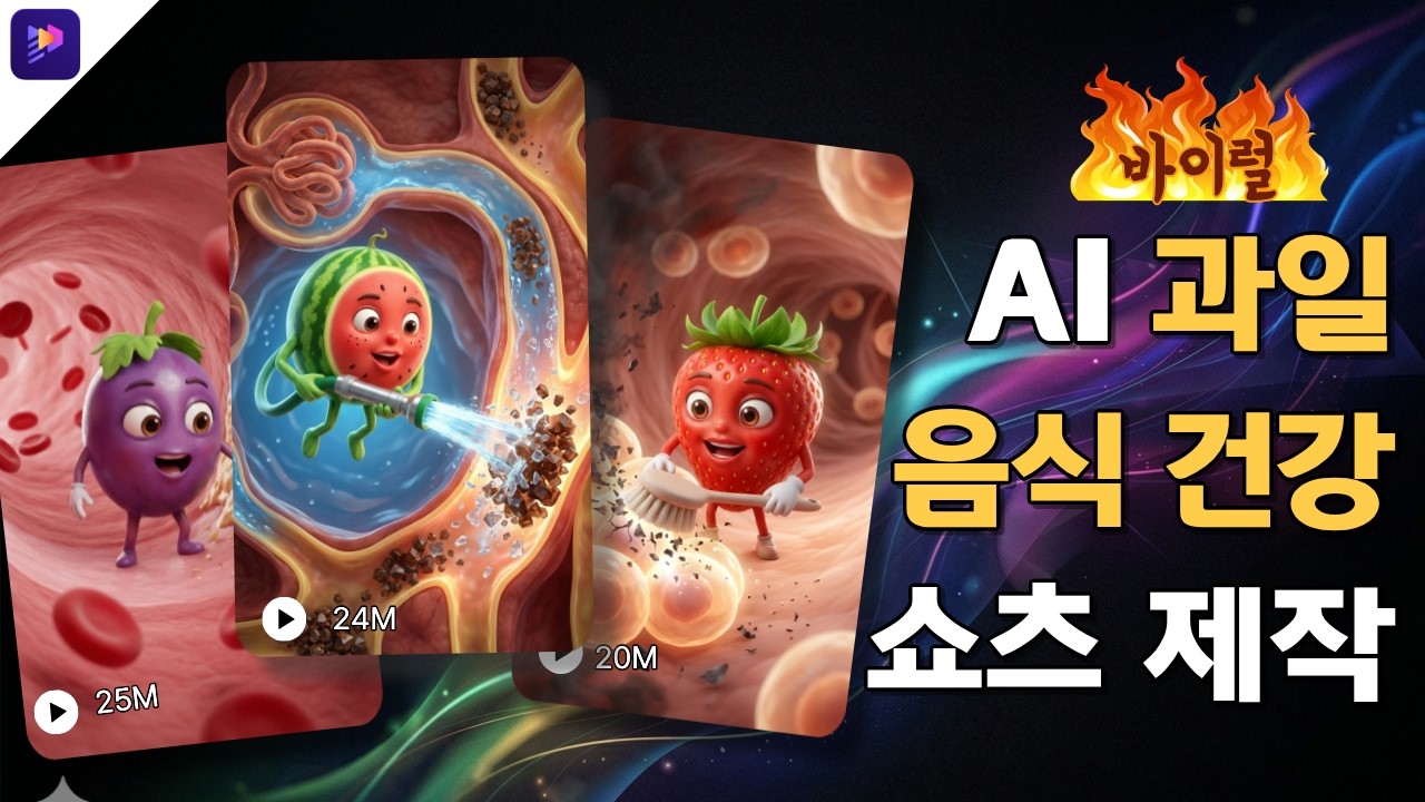 🍎인기 있는 AI 말하는 과일 음식: 건강 쇼츠 영상 만들기| 프롬프트 공유(Edimakor&times;Chatgpt)