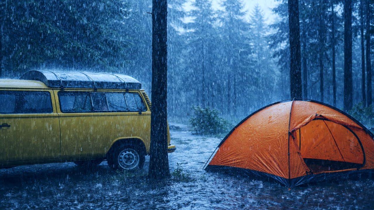 Relaxing Rain Sounds on Tent at Night | ASMR for Deep Sleep