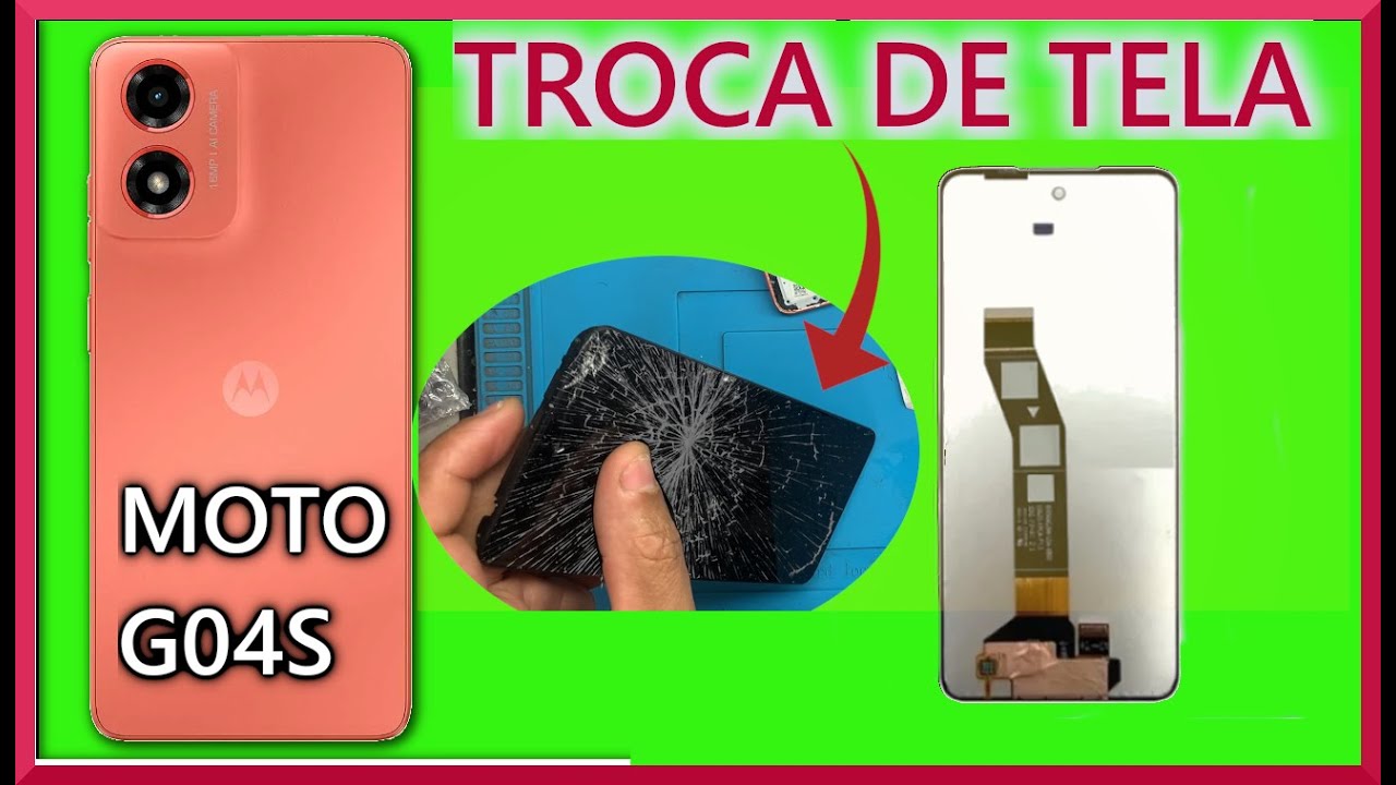 COMO TROCAR A TELA DO MOTOROLA MOTO G 04S, FRONTAL COM DISPLAY E TOUCH