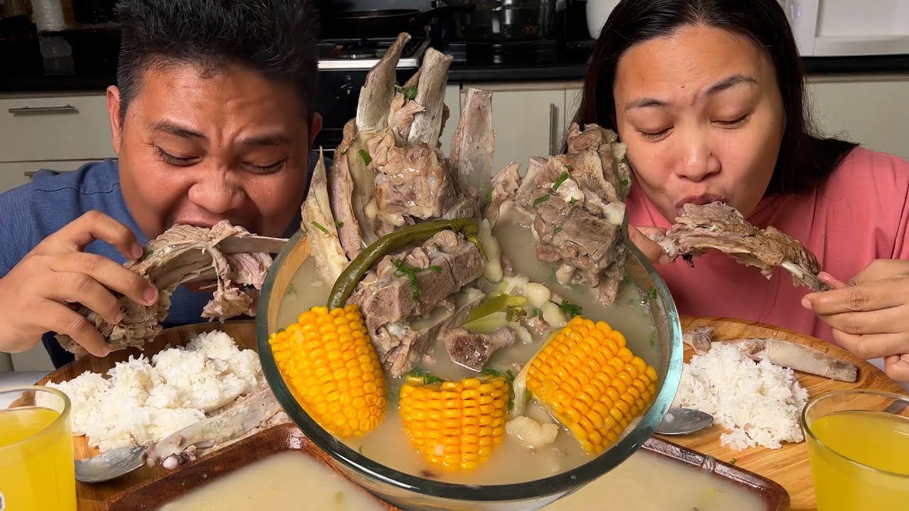 Super tinder pork ribs nilaga sa malamig na panahon! Mukbang