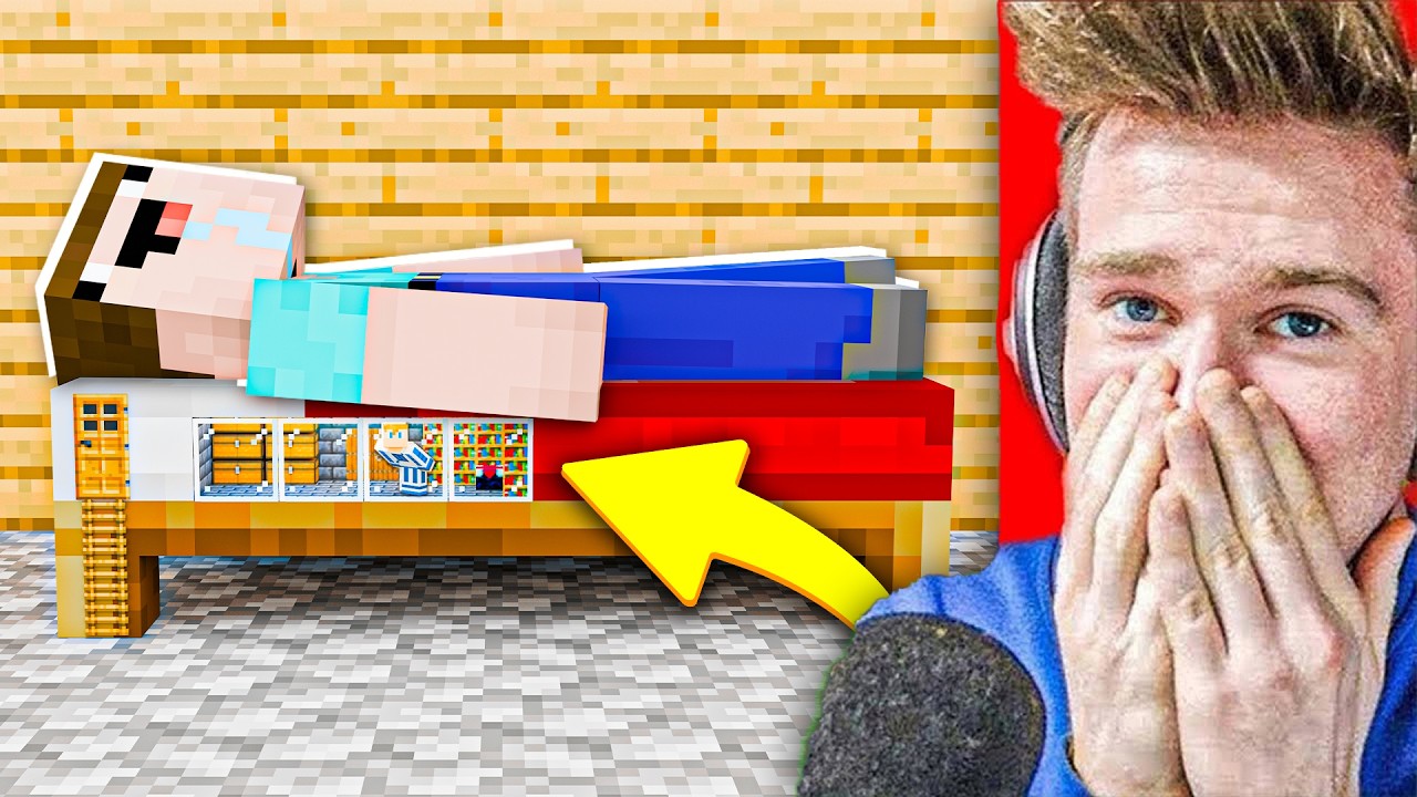 Jak długo mogę ŻYĆ w  TAJNEJ BAZIE w ŁÓŻKU WIDZA ZANIM ZAUWAŻY? XD | Minecraft Extreme