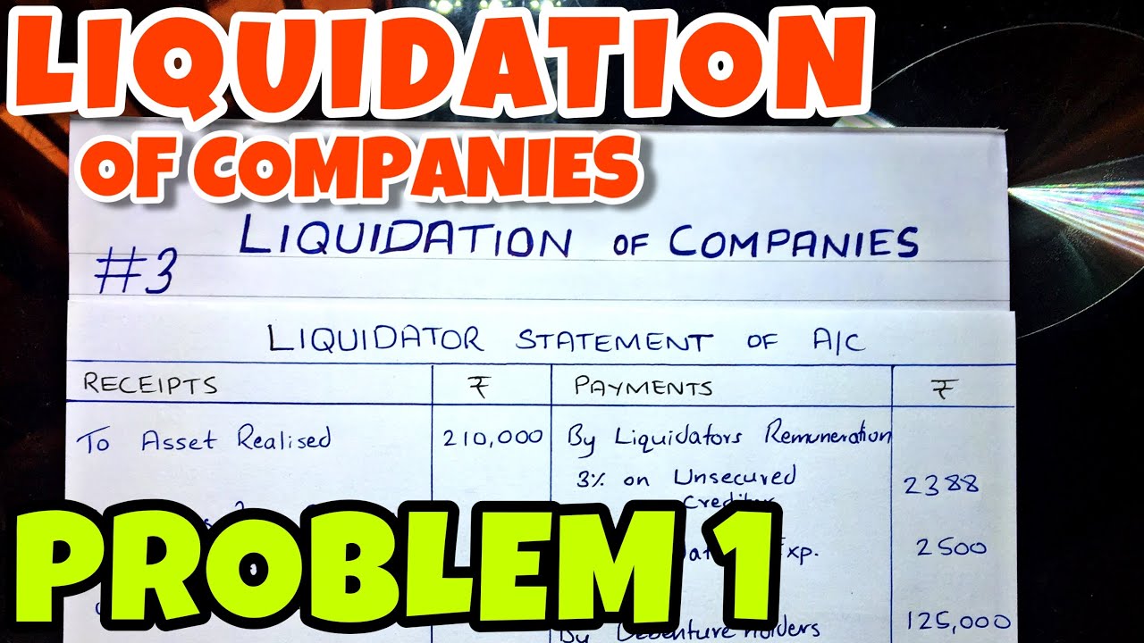 #3 Liquidation of Companies - Problem 1 -By Saheb Academy - B.COM / BBA / CA INTER
