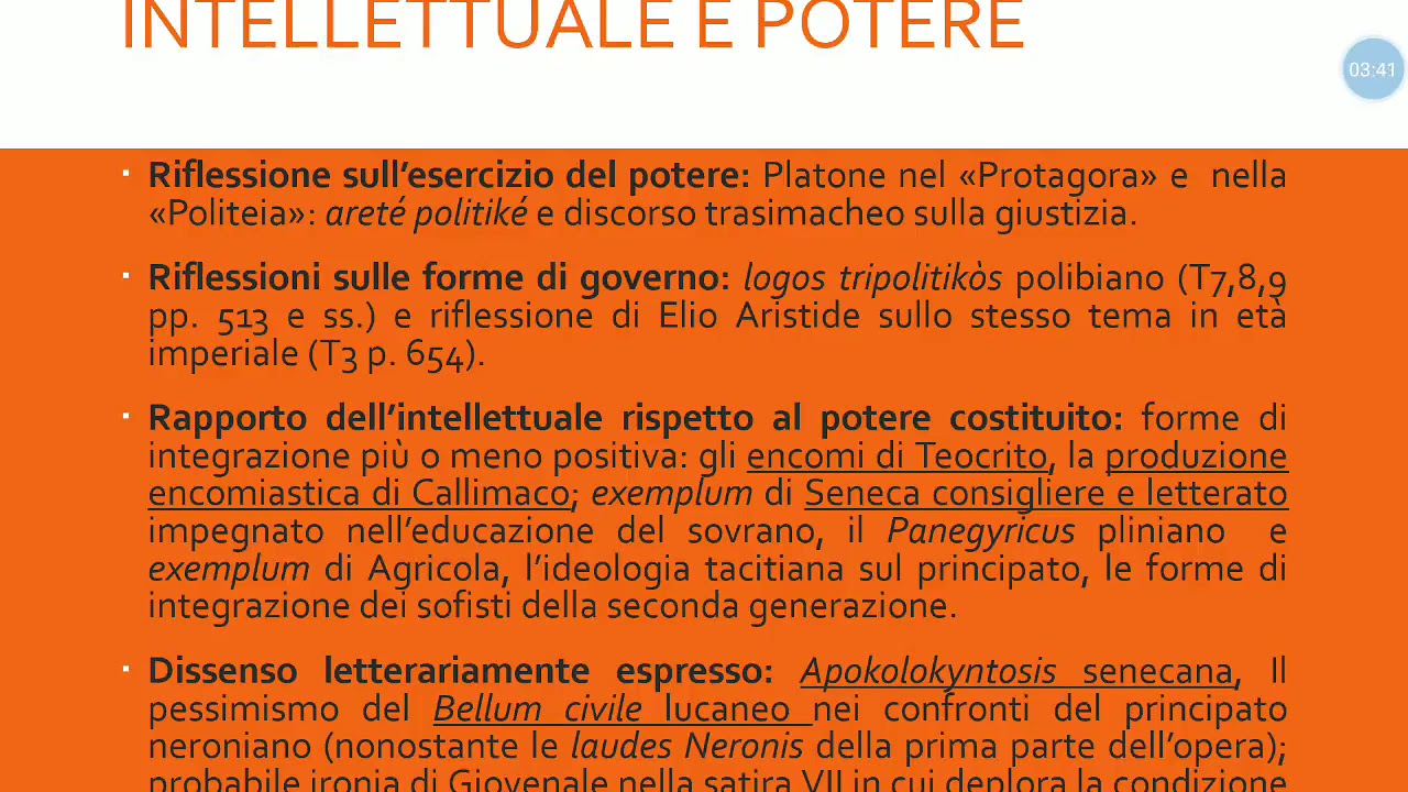 Nucleo tematico: intellettuale e potere.
