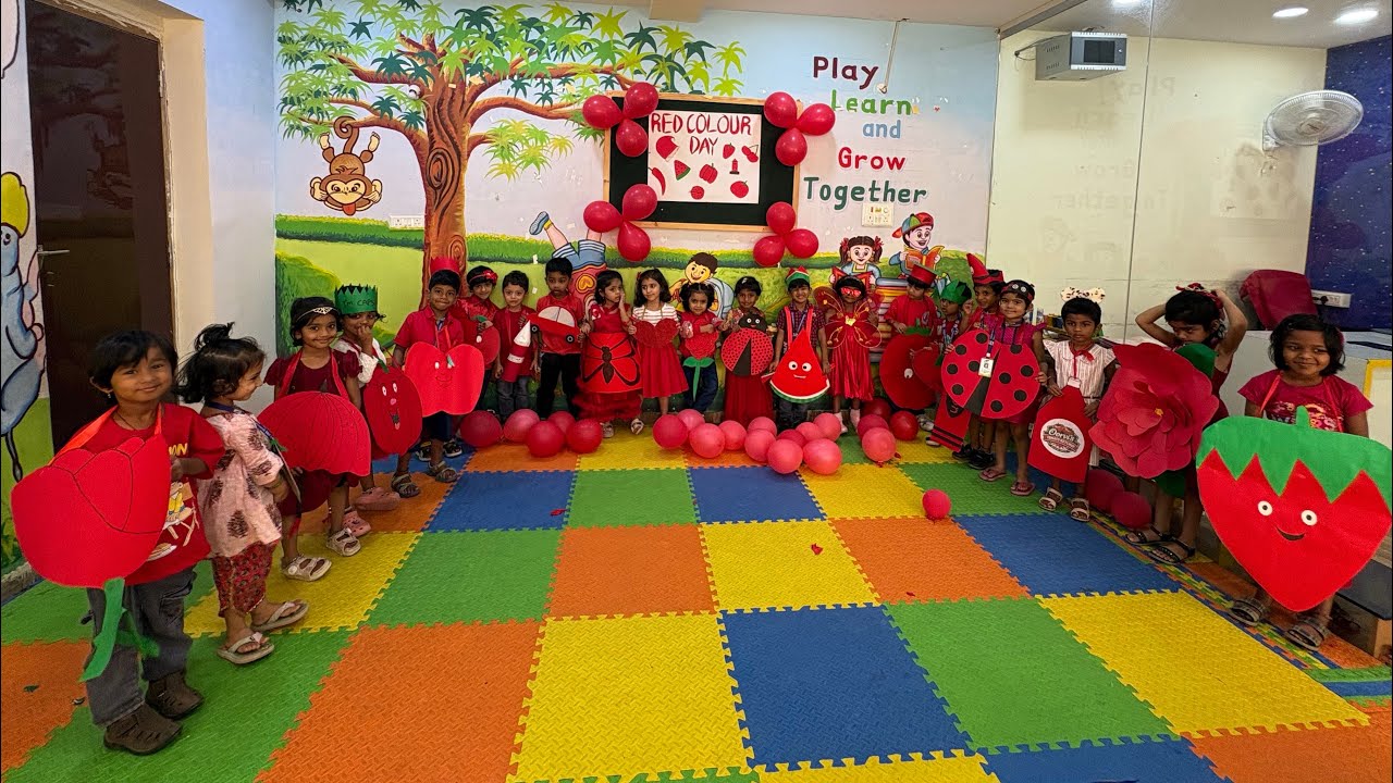 🥰❤️❤️Red Colour Day at Galaxy Kids Preschool!❤️😍💃🌹🌺#Redfunday #lifeofkids@galaxy😍#redday❤️