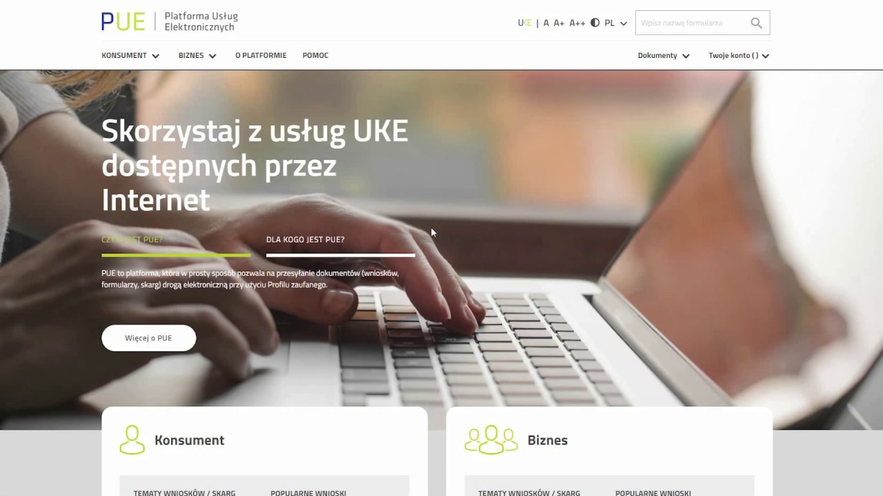 Instrukcja zakładania konta dla firmy, jednostki,organizacji na PUE UKE