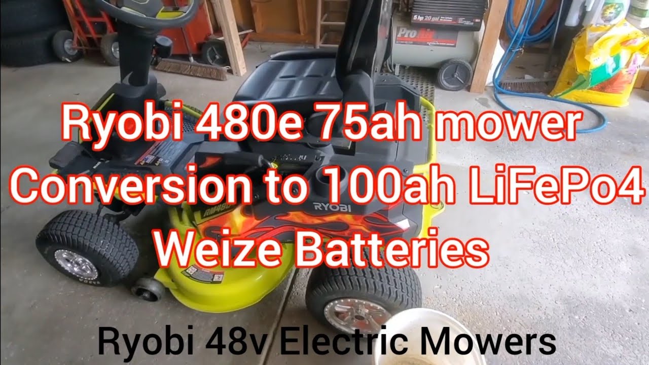 Ryobi 480e electric mower Lithium battery swap