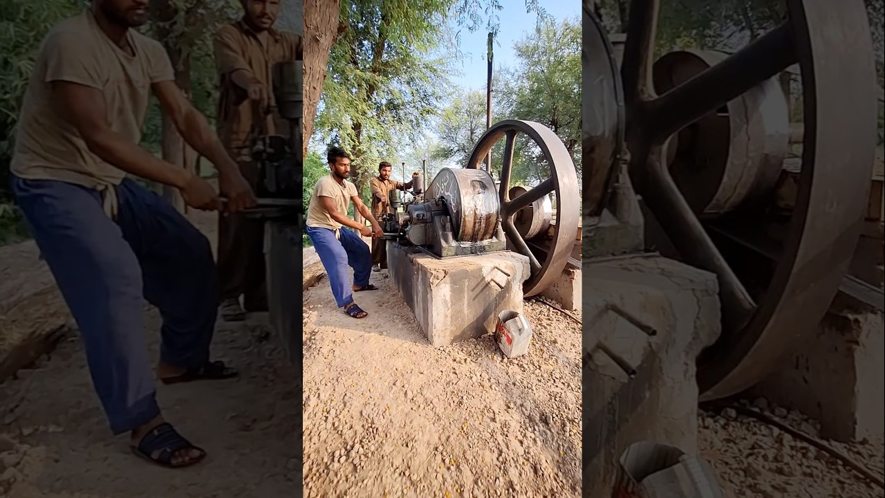 Biggest Power Amazing Oprating Old Diesel Engine starting