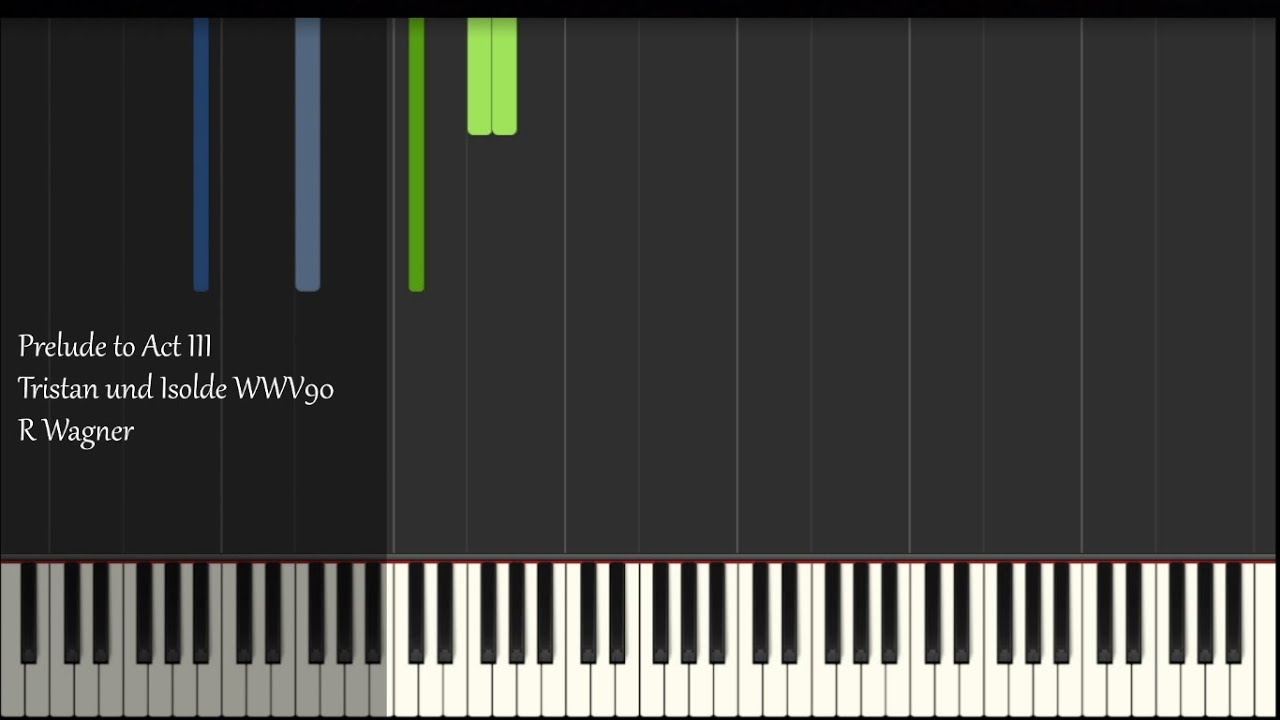 Prelude to Act III - Tristan und Isolde WWV90 - R Wagner - Synthesia Piano Tutorial