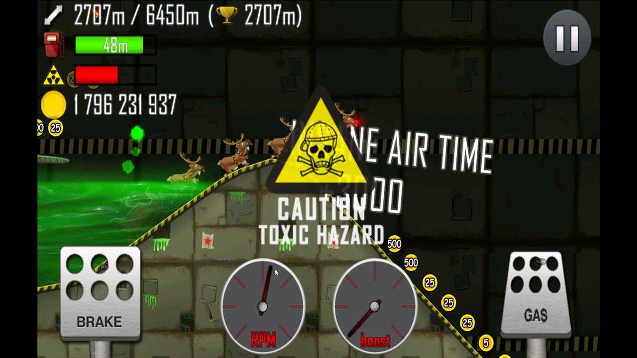 Hill Climb Racing: Nuclear Plant & Sleigh 3955m