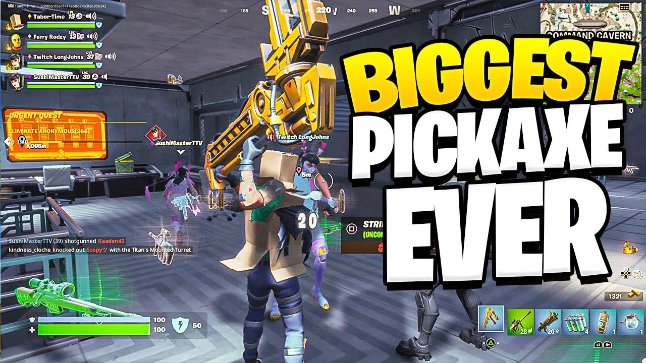 This Pickaxe Is HILARIOUSLY Large (The BIGGEST Pickaxe In ALL Of Fortnite)
