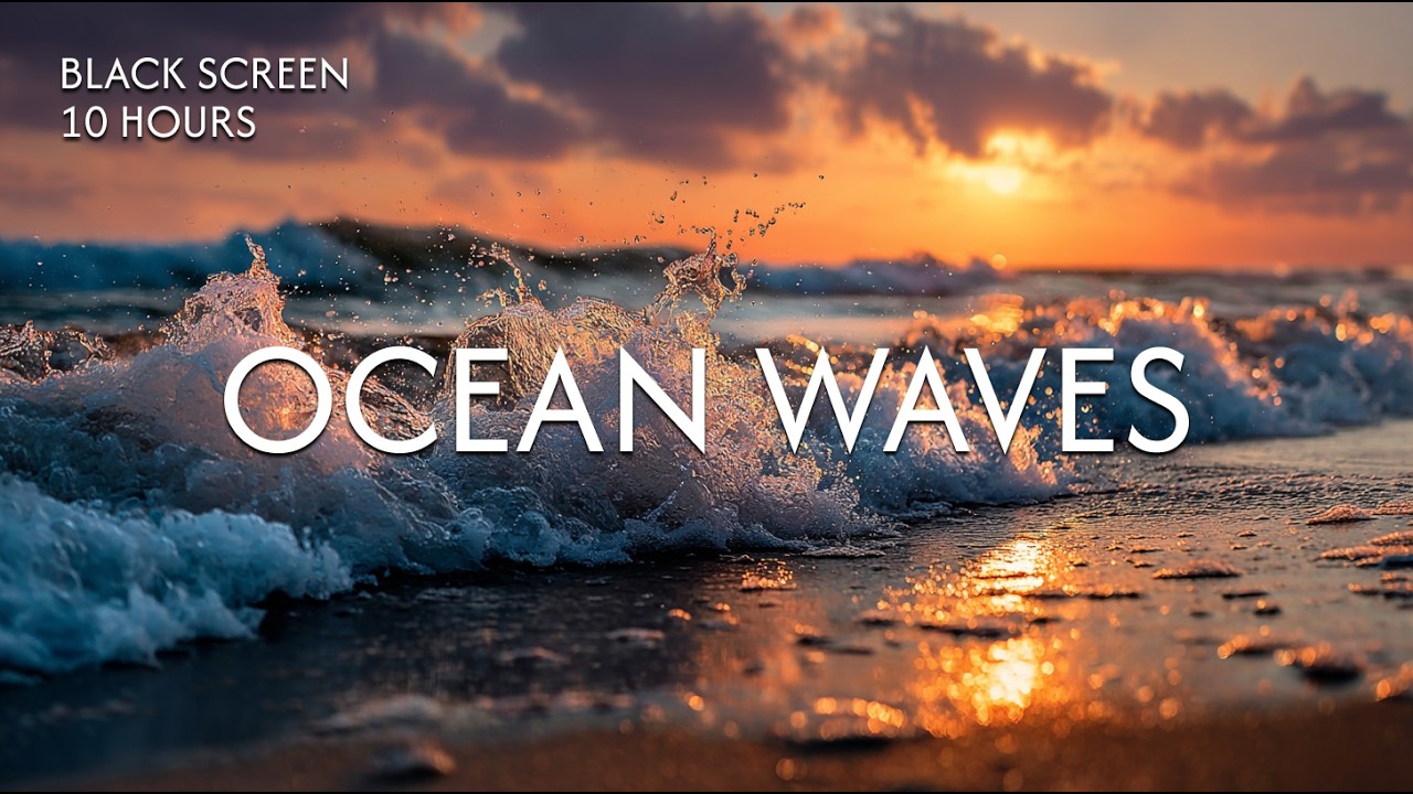 Ocean Waves Sounds for Sleep | Calm Sea Ambience | 10 Hours Black Screen