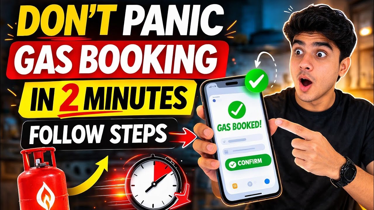 Gas Booking in Just 2 Minutes 🥳  Follow Step - All Problem Solved 👆 HP, Indane, Bharat Gas