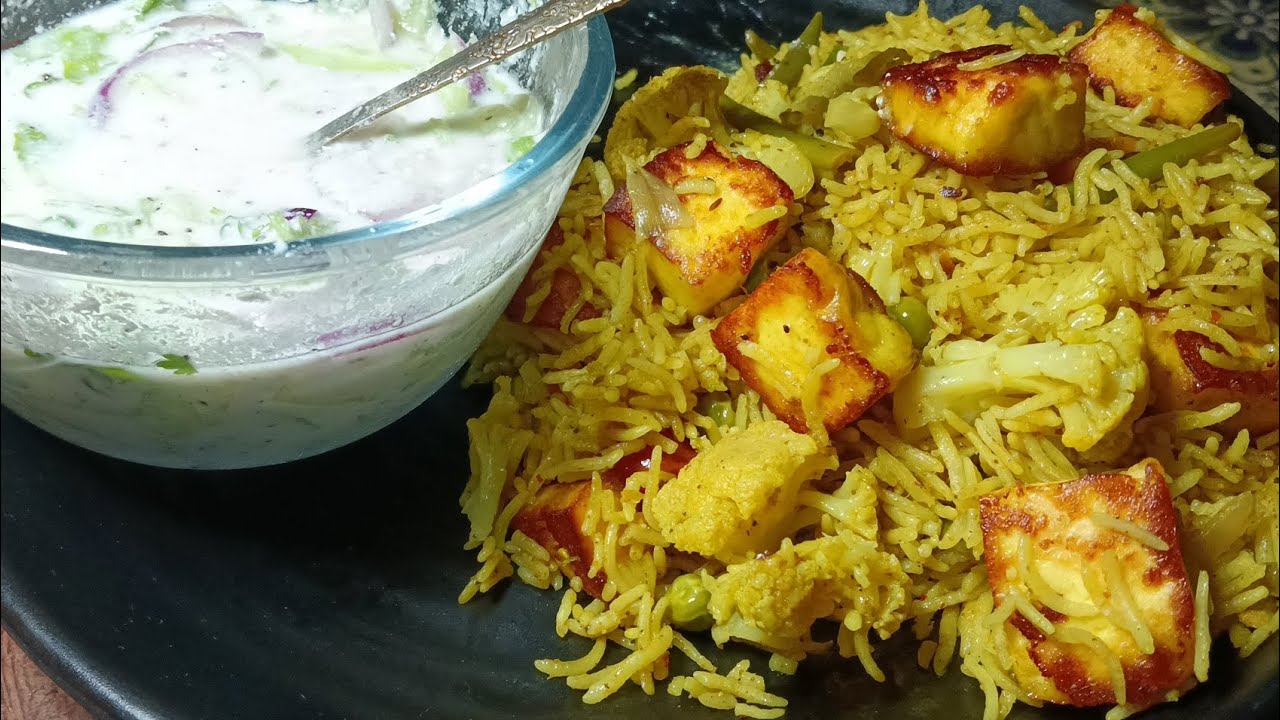 Vegetable biryani with raita l comfort food lunch and dinner Biryani ki recipe l