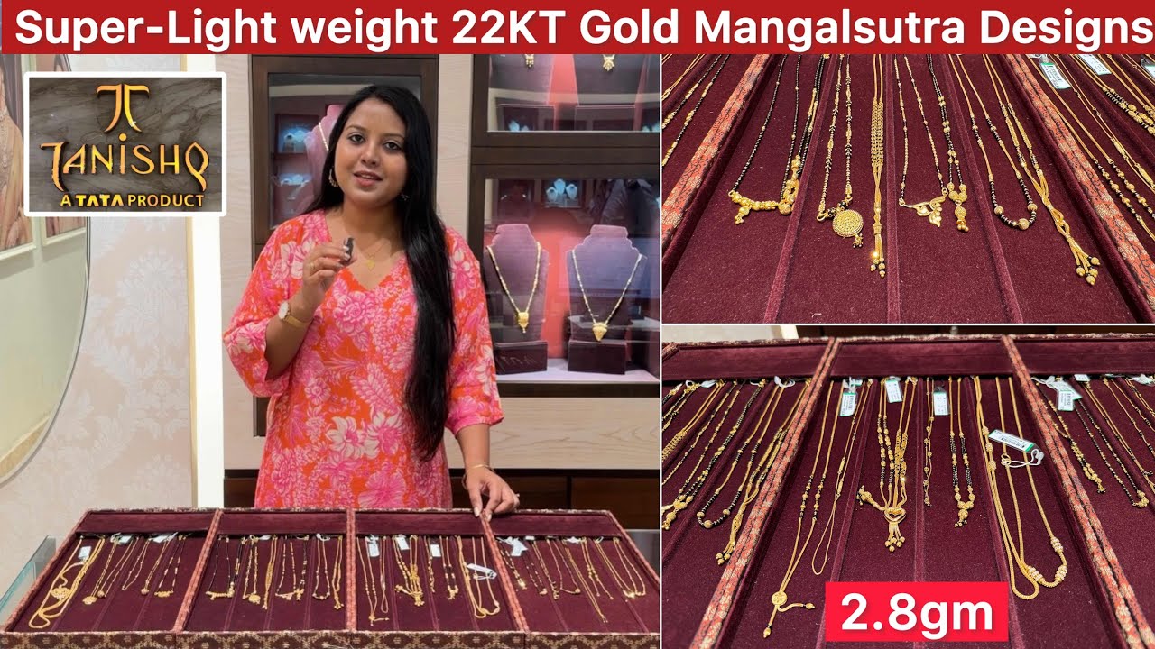 2.8gm😲Super-Light weight 22KT Gold short mangalsutra collections from Tanishq | Gold mangalsutras✨💛
