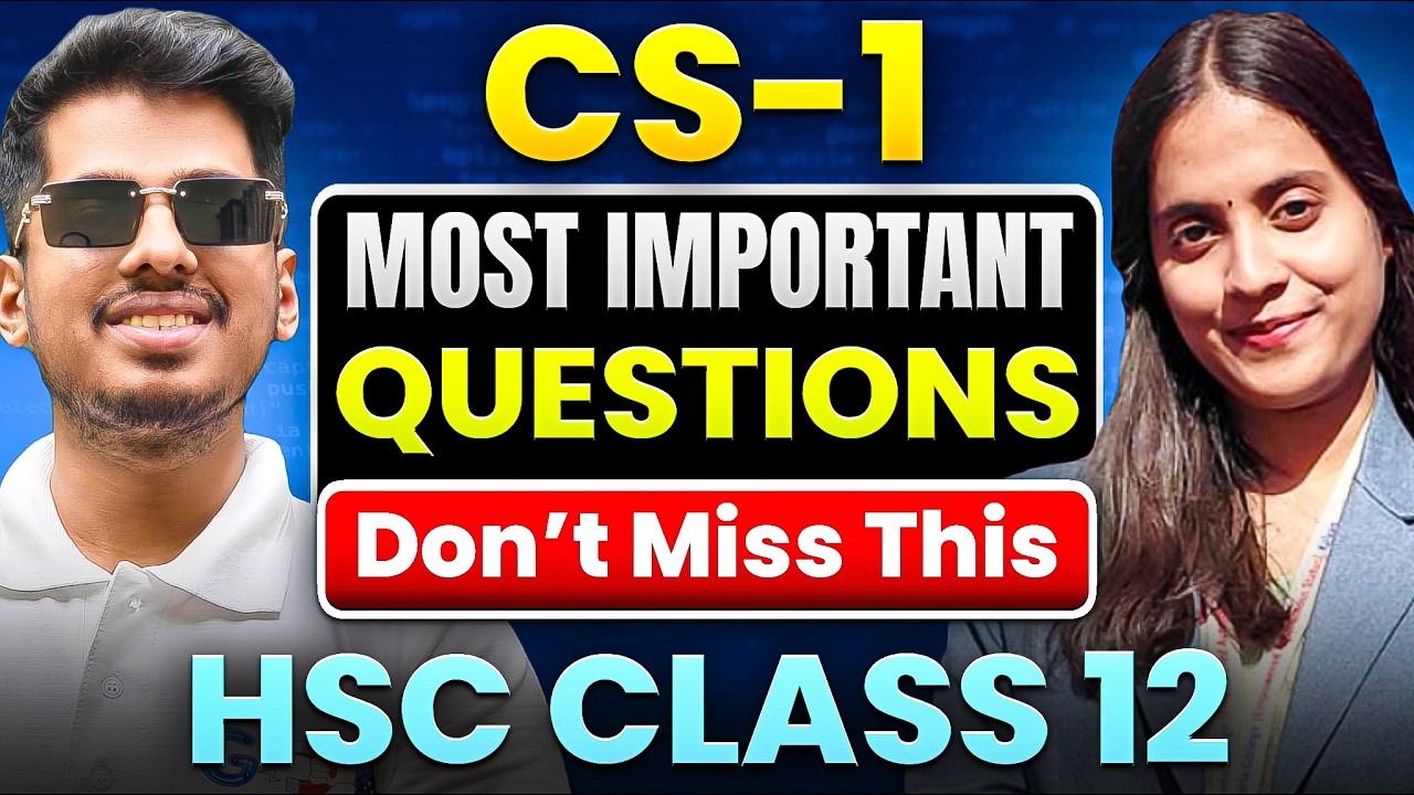 CS-1 Most Important Questions 2026 | HSC Class 12 Board Exam 🔥