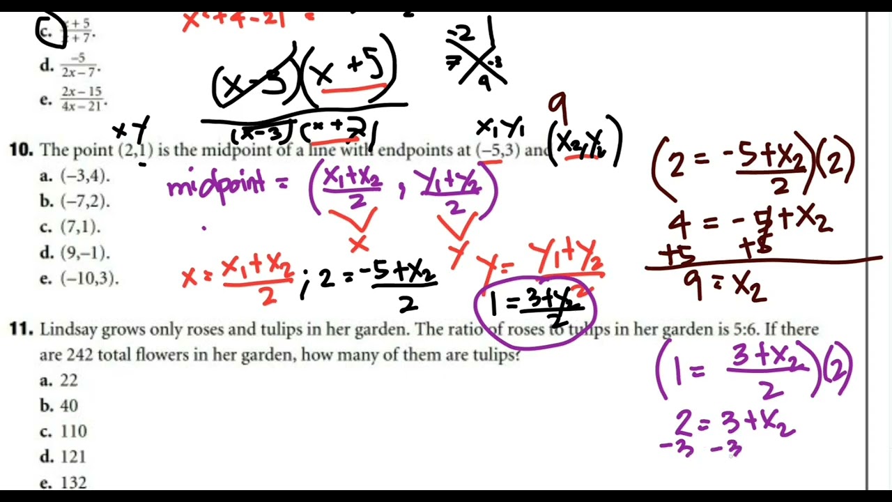 SAT MATH REVIEW: (ACTUAL LESSON)  PART 2 SECTION 1 PRACTICE TEST 1  || Jane Maciejewski