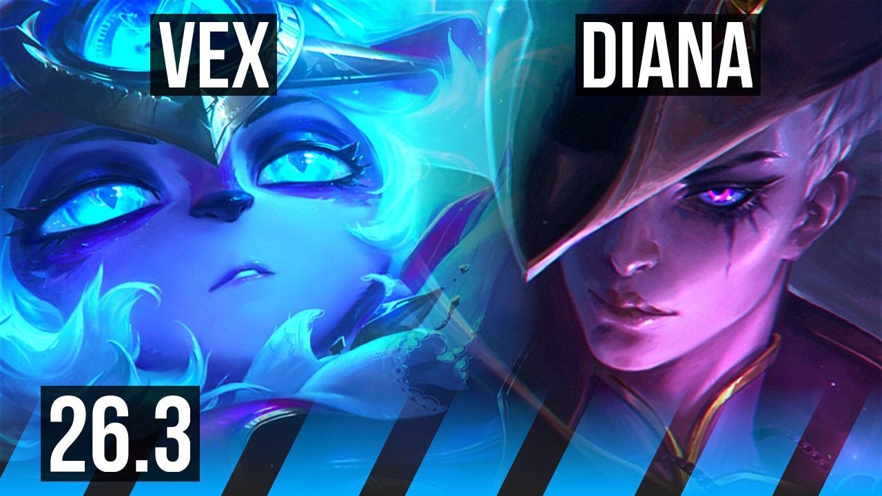 VEX vs DIANA (MID) | Perfect KDA: 13/0/15 | KR Diamond | 26.3