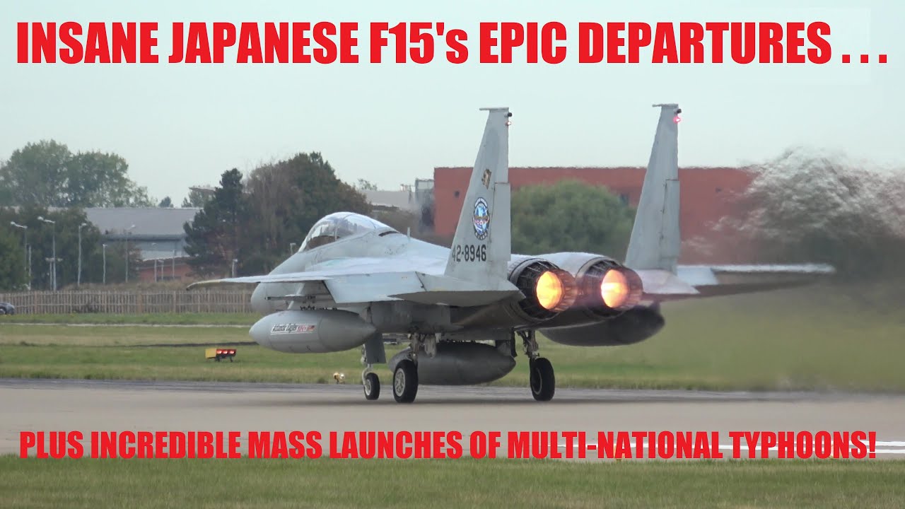 JAPANESE F15s & MULTI NATIONAL TYPHOON EPIC MASS LAUNCHES FOR COBRA WARRIOR 2025 4K (airshowvision)