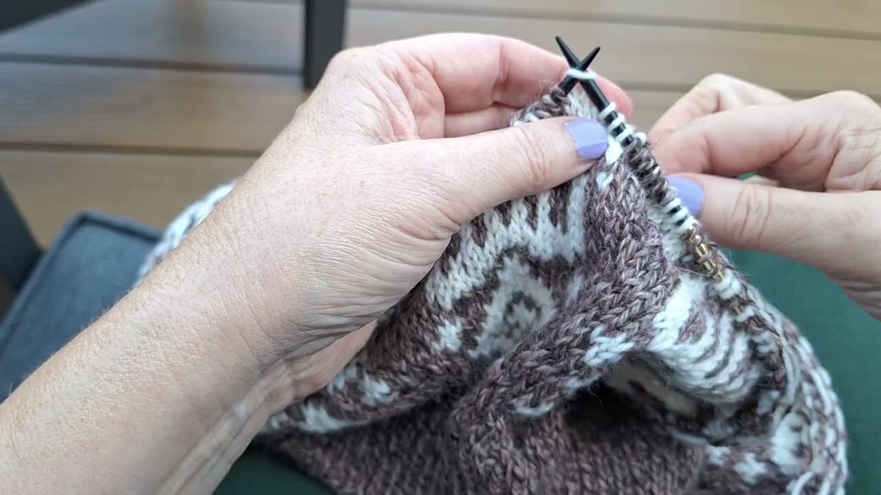 Working on the Halibut Sweater by Caitlin Hunter #knitting #knittersofyoutube  #sweaterknitting 