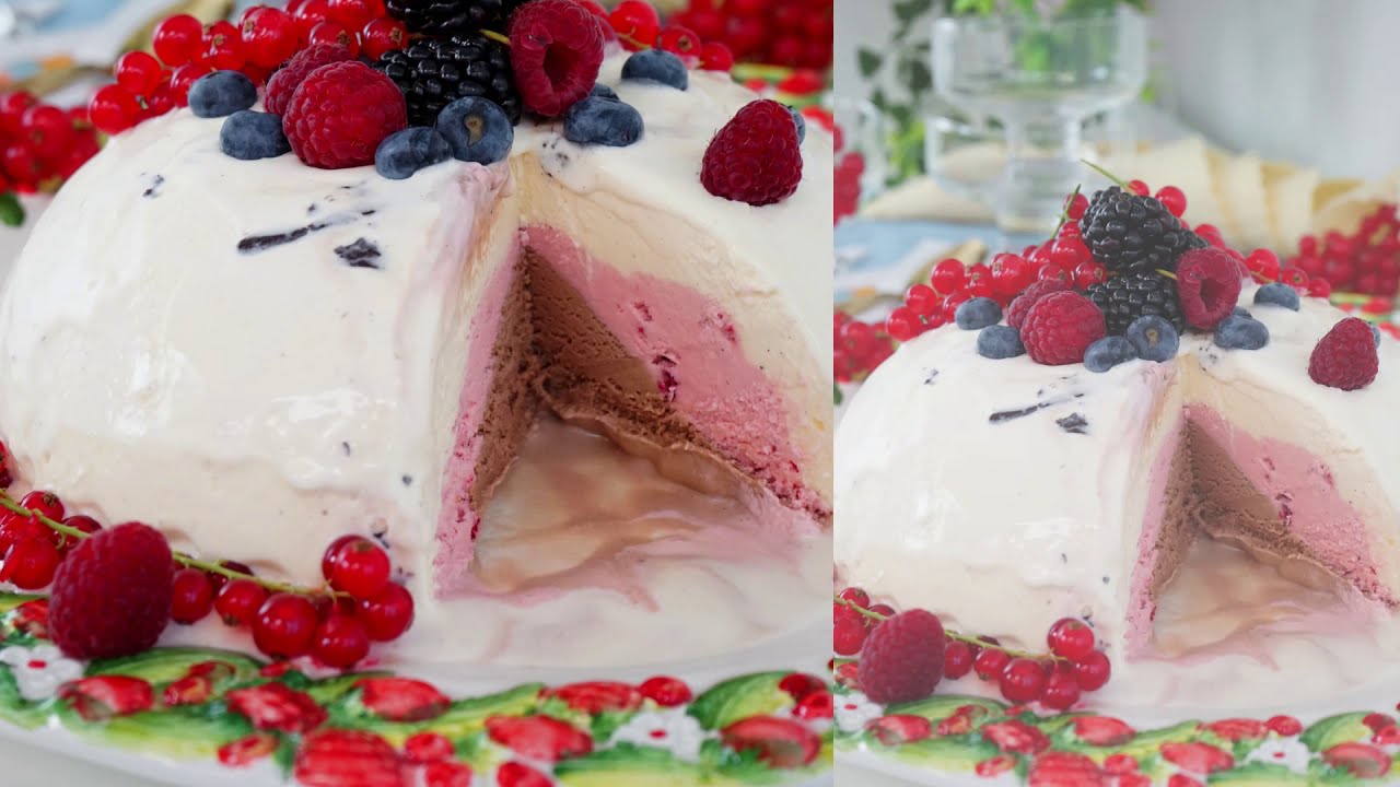 Eisbombe selber machen - Fürstpückler Eistorte Tutorial - Selbstgemachtes Eis - Kuchenfee