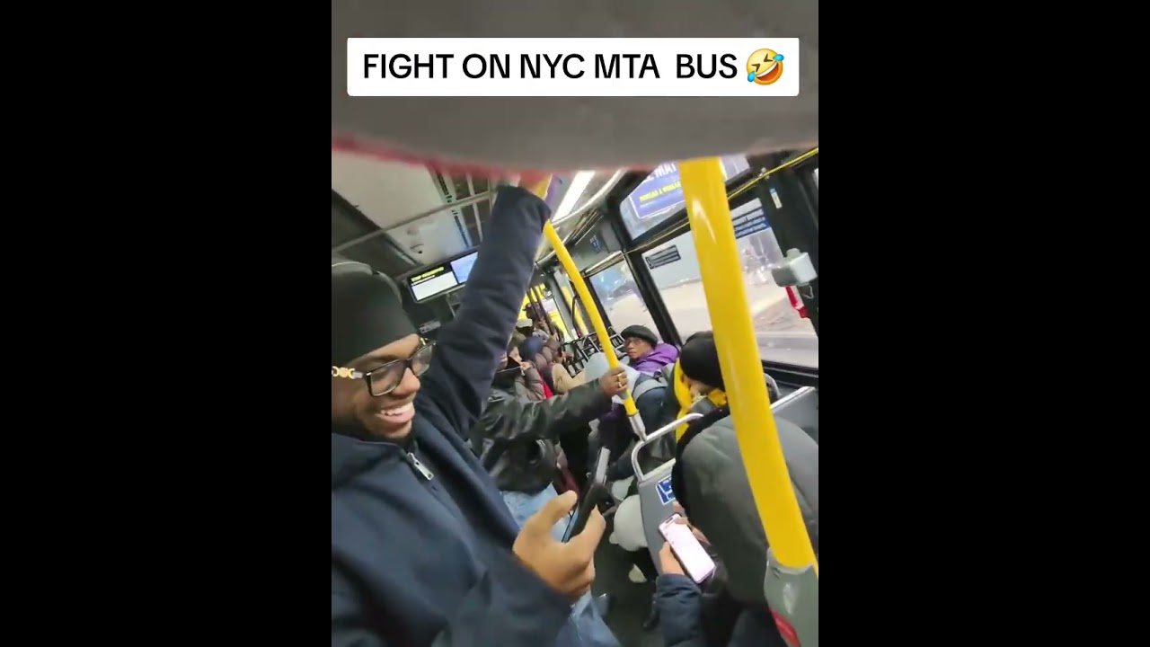 Fight on NYC MTA BUS 🤣😭..