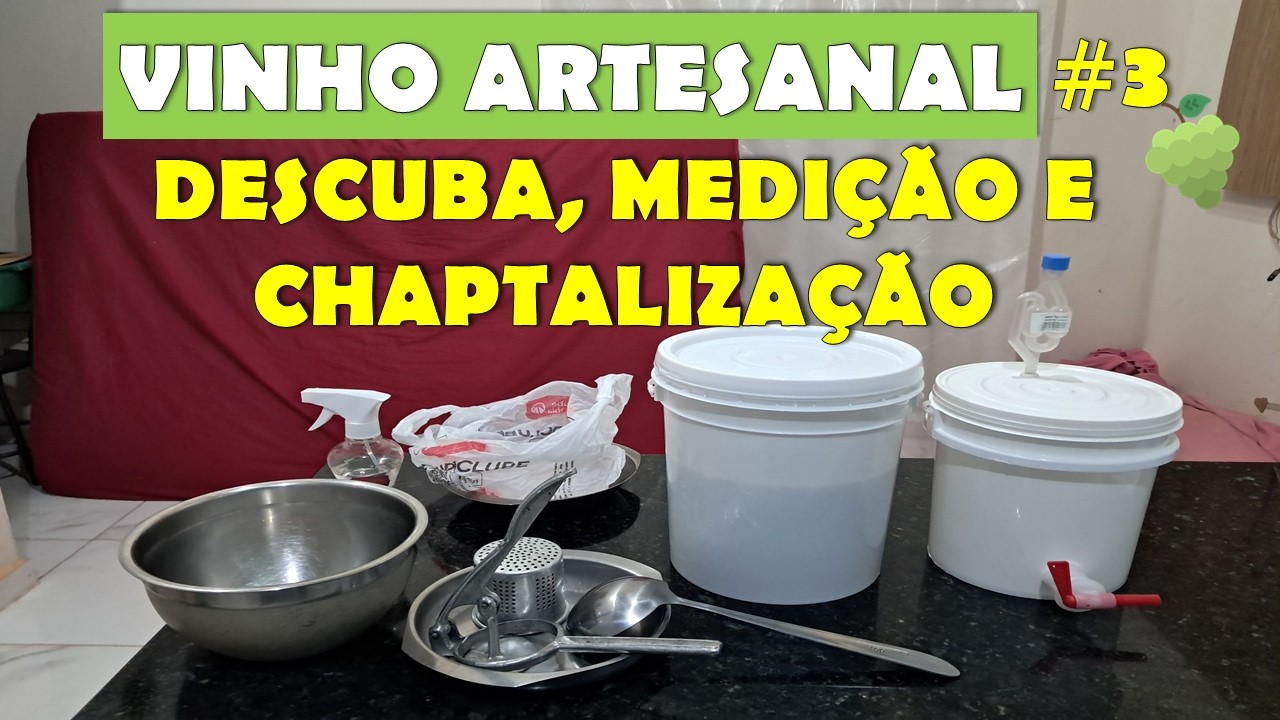 🍷  Descuba, Chaptalização e Medição - Vinho Branco Artesanal Assemblage #3 🍇