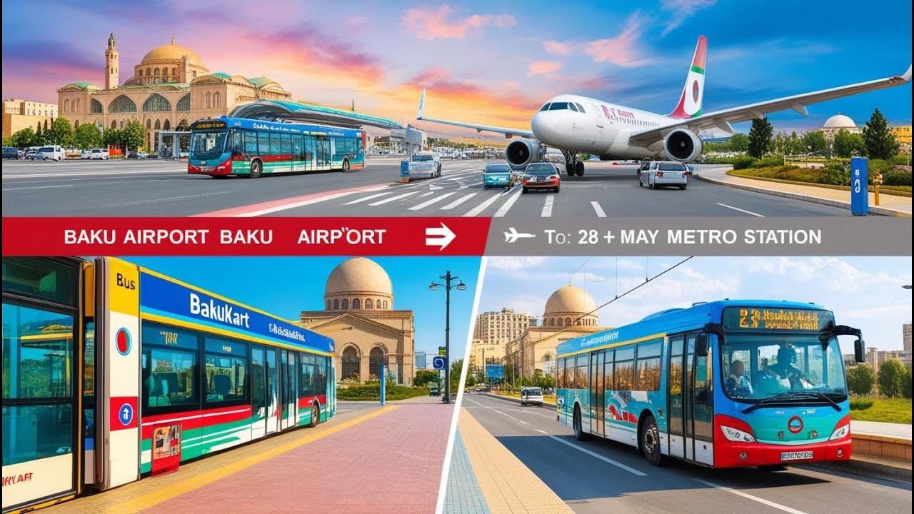 Baku Airport to 28 May Metro | Local Bus, Baki Kart & City Views | Azerbaijan Series Ep.3