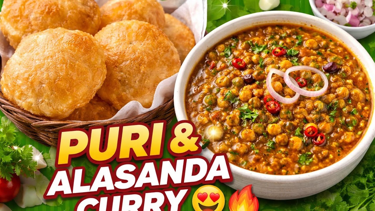 Alasandala kura #puri# morning tiffin #tasty #delicious 😋😋