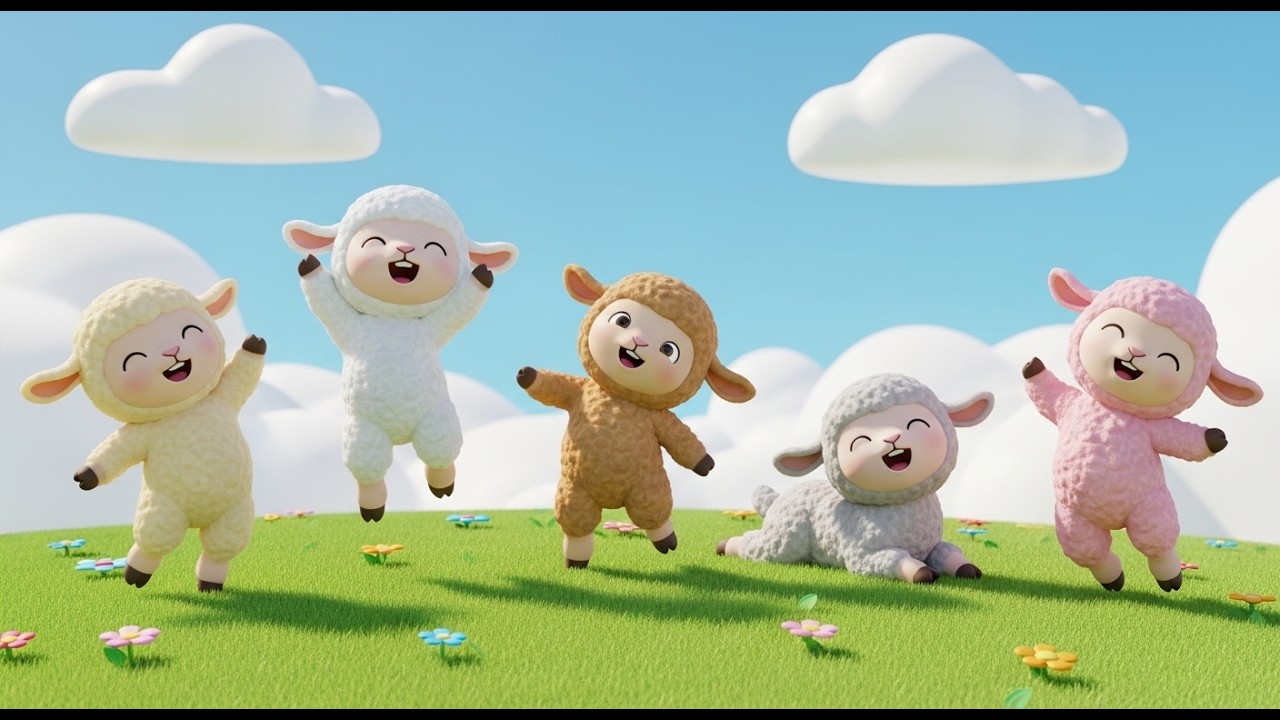 Five Little Lamb Pals Baa Baa Baa | Cute Sheep Song & Farm Nursery Rhymes