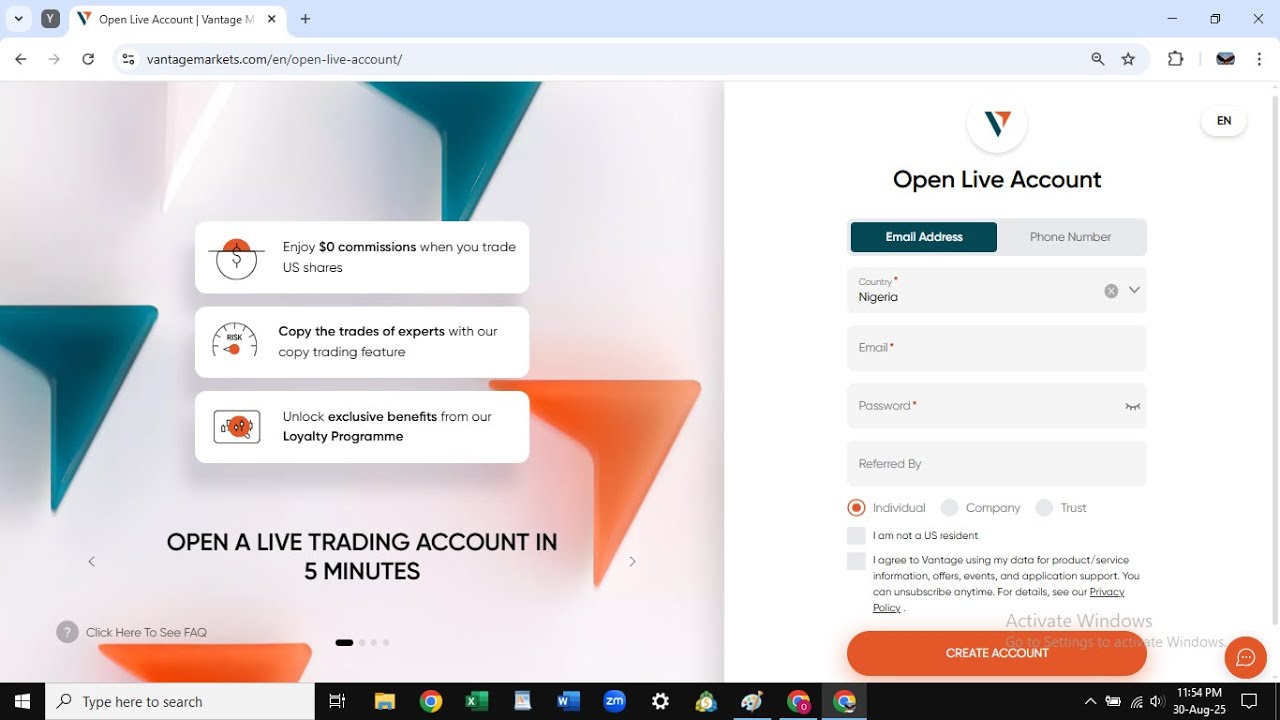 How to Open Vantage Account: Create and Verify Vantage Markets Trading Account