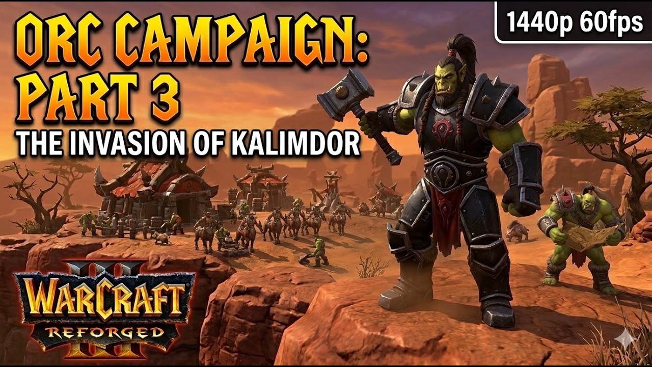 Warcraft 3 Reforged Gameplay Walkthrough - Orc - The Invasion of Kalimdor - Part 3 1440p 60fps