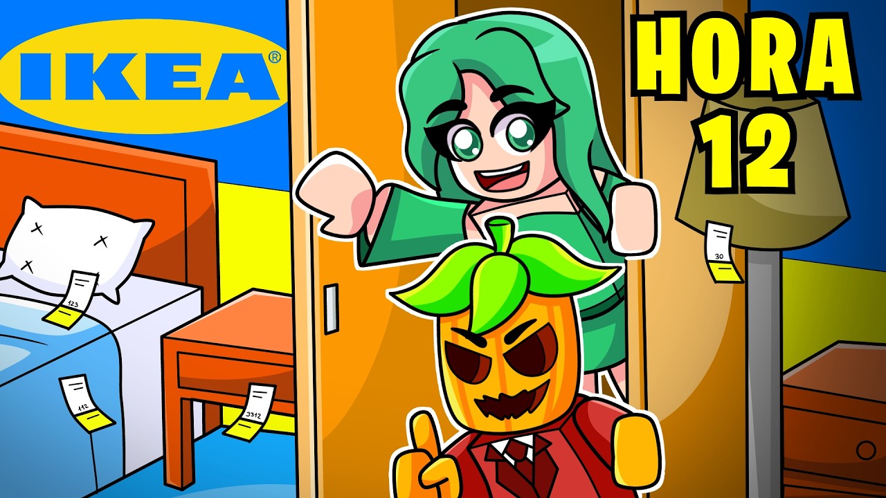 24 HORAS ESCONDIDOS en un IKEA en Roblox