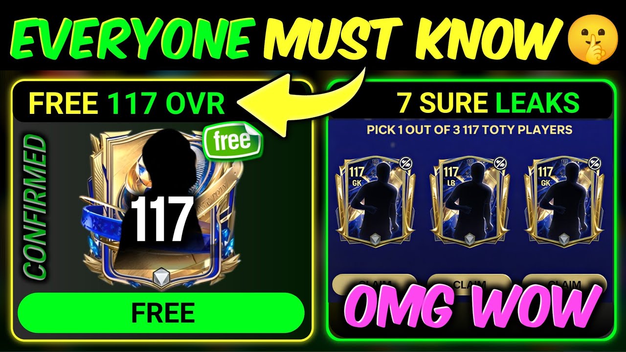 FREE 117 OVR x TOTY 7 Confirmed Leaks & Rewards - FC Mobile | Mr. Believer