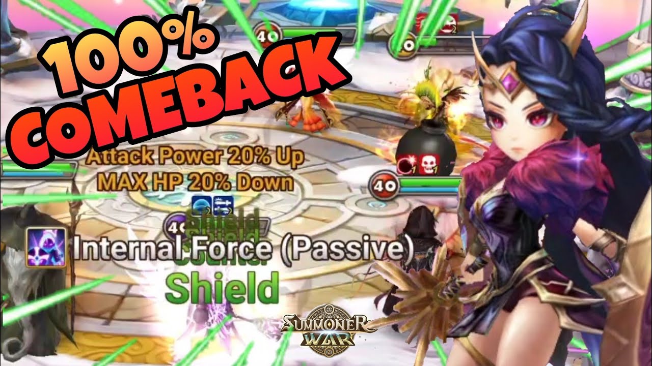 BUFFED LEONA IS INSANE!!! 1V4 COMEBACK!!!  [Summoners War : Sky Arena]