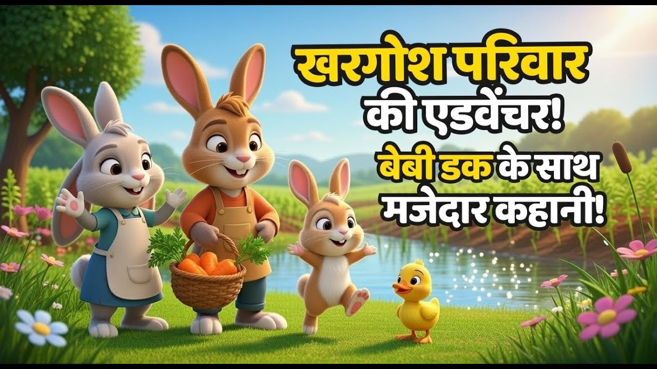 “खरगोश परिवार की एडवेंचर कहानी | बेबी डक के साथ मजेदार 3D कार्टून स्टोरी | बच्चों के लिए”