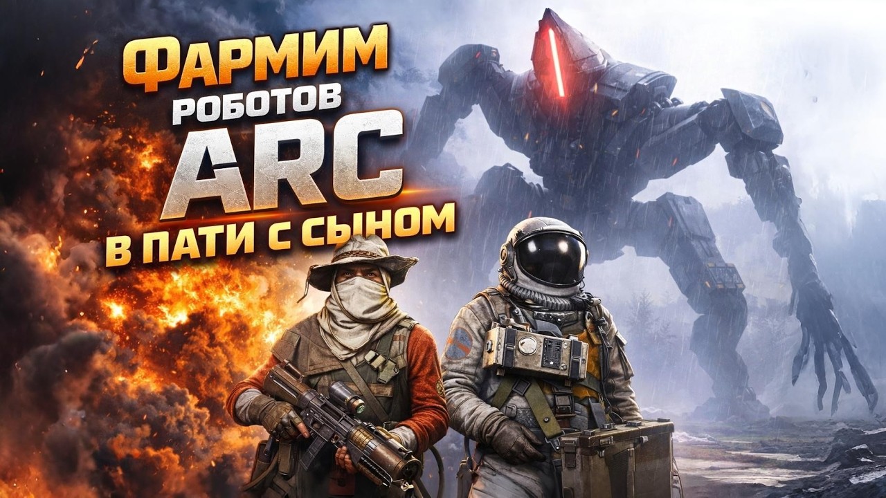 Сражаемся с сильнешими роботами АРК! В пати с сыном!