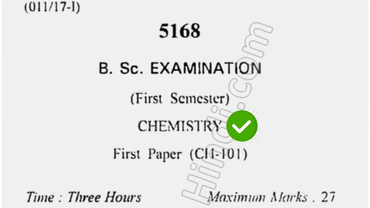 2017 Cdlu BSc 1st Sem Chemistry Question Paper