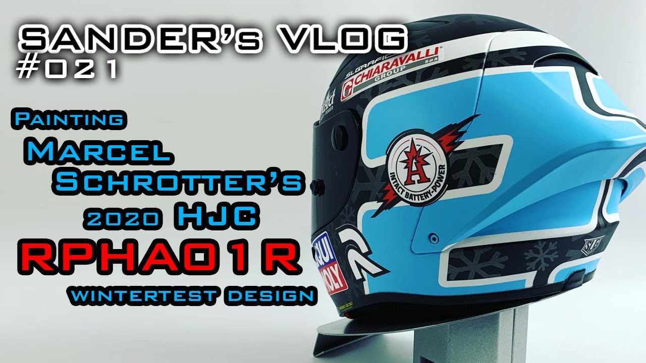 Painting Marcel Schrotter's 2020 HJC RPHA01R wintertest design | MotoGP / Moto2 - Sander's vlog 021